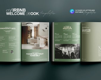 Airbnb Welcome Book Template: Vacation Rental Guidebook (Canva)