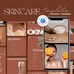 Skincare Instagram Post and Story Templates For Canva | Esthetician Social Media | Skincare Instagram Canva | Spa Instagram | Instagram Post