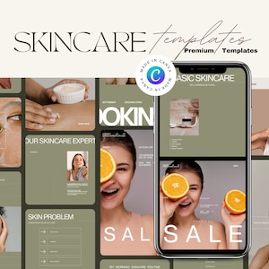 Esthetician Instagram Post and Story Templates For Canva | Skincare Social Media | Skincare Instagram Canva | Spa Instagram | Instagram Post