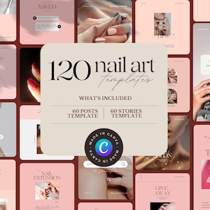 120 Esthetician Instagram Post Templates | Nail Salon Social Media | Nail care instagram canva | Minimalism Instagram | Pedicure Manicure