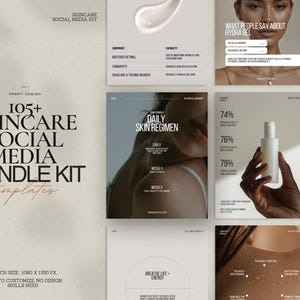 This Skincare Instagram Post Bundle Kit features beautifully designed, fully editable Canva templates in a calming Forest Retreat color palette, perfect for skincare brands, beauty influencers, and salons to showcase their products, tutorials, and promotions while ensuring a cohesive aesthetic across social media, with simple drag-and-drop editing for effortless customization.