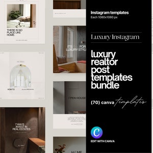 Real Estate Instagram Post Template, Real Estate Template For Canva, Real Estate Posts Template For Instagram, Luxury Realtor Post Templates