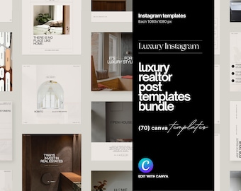 Luxury Realtor Instagram Post Templates: Canva Editable (70)