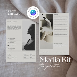 Modelo de kit de mídia | Kit de mídia do influenciador | Modelo de tabela de preços | Kit de mídia social | Modelo Canva | FacebookTikTokInstagram