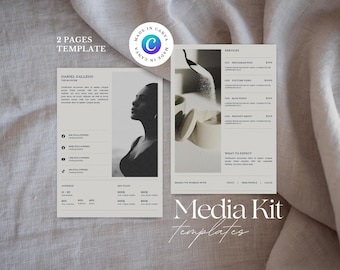 Influencer Media Kit Template: Social Media Rate Card (Canva)