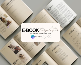 100-Page E-Book Template: Editable Canva Coaching Workbook (Digital Download)