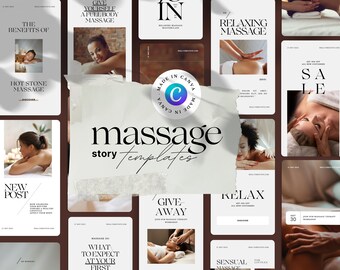Massage Instagram Story Templates: Spa Social Media (Canva Editable)