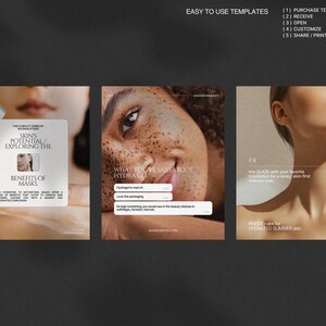 This Skincare InstaPost Pack features minimalist aesthetic templates in an Urban Sunset color palette, designed for skincare brands and beauty influencers to effortlessly create cohesive Instagram posts that showcase products, tutorials, and client testimonials; with fully editable Canva templates and simple drag-and-drop editing, no design skills are required for stunning skincare marketing content.