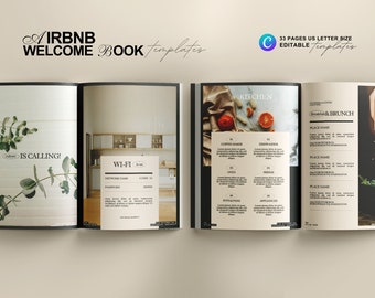 Airbnb Welcome Book Template: 33-Page Vacation Rental Guide (PDF)