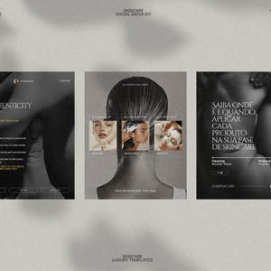Transform your Instagram feed with this Skincare InstaPost Pack, featuring minimalist beauty post templates in an Urban Sunset color palette, designed specifically for skincare brands, beauty influencers, and salons; these fully editable Canva templates allow for effortless customization and cohesive marketing content, perfect for showcasing products, tutorials, and seasonal promotions while attracting your target audience.