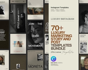 Instagram Marketing Templates: Social Media Story & Post Bundle (Canva, Instant Download)