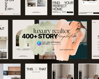 Luxury Realtor Instagram Story Templates for Canva (400+)