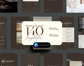 Luxury Realtor Instagram Templates: Real Estate Posts & Stories for Canva