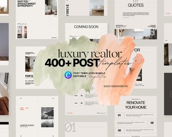 Luxury Realtor Instagram Post Templates for Canva (Digital Download)