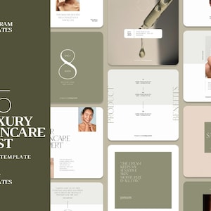 Skincare Social Media Post For Instagram | Skincare Instagram Post | Beauty Templates | Beauty Instagram Pack | Beauty Social Media Template