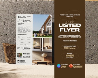 Real Estate Flyer Template: Editable Canva Design (Digital Download)