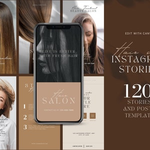 Hair stylist Instagram Template | Hair Salon Instagram | Hair care Posts | Hair Stylist story | Editable Canva Template