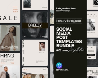 60 Instagram Post Template For Small Business | Instagram Template Canva | Aesthetic Instagram Template | Canva Template | Instagram Post