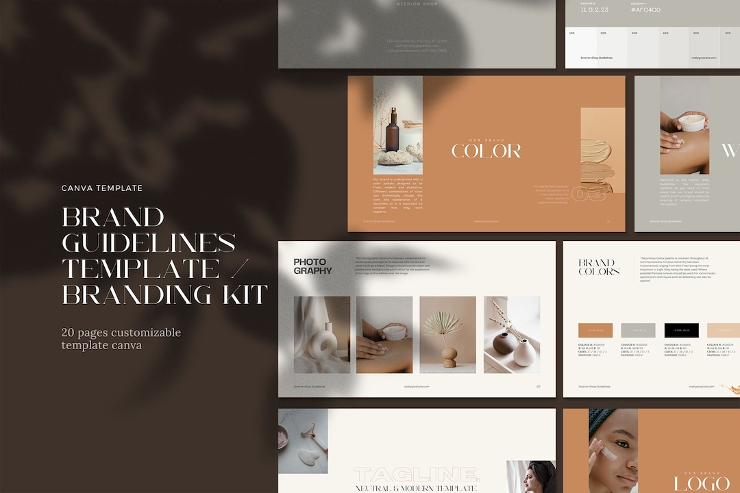 Brand Guidelines Template | Branding Kit | Canva Template | Branding ...
