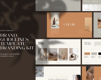 Brand Guidelines Template | Branding Kit | Canva Template | Branding | Business style guide Template