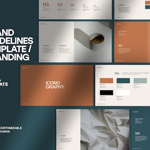 Brand Guidelines Template | branding kit template | Brand Direction | branding template | Brand Style Guide | canva template