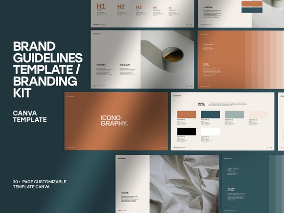 Brand Guidelines Template | branding kit template | Brand Direction | branding template | Brand Style Guide | canva template
