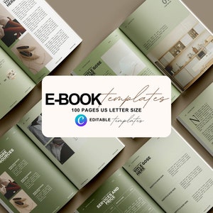 Modello E-Book da 100 pagine / Modello cartella di lavoro di coaching modificabile / Modello Canva / Guida al corso / Brochure di lusso / Digitale e stampa