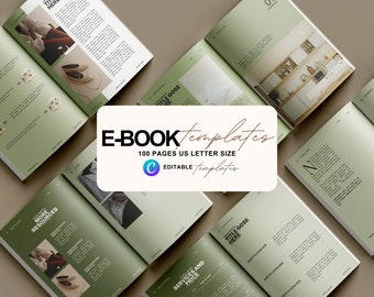 100-Page E-Book Template: Editable Canva Coaching Workbook (Digital Download)