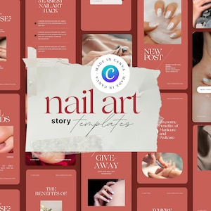 Nail Salon Instagram Story Templates | Manicure Pedicure Beauty | Nail Care Story Templates | Canva Template