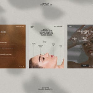This Skincare Instagram Post Bundle Kit features a collection of fully editable Canva templates designed with a minimalist aesthetic in a soothing Forest Retreat color palette, perfect for skincare brands, beauty influencers, and salons to effortlessly create beautiful posts showcasing products, tutorials, seasonal promotions, and client testimonials for cohesive social media marketing.