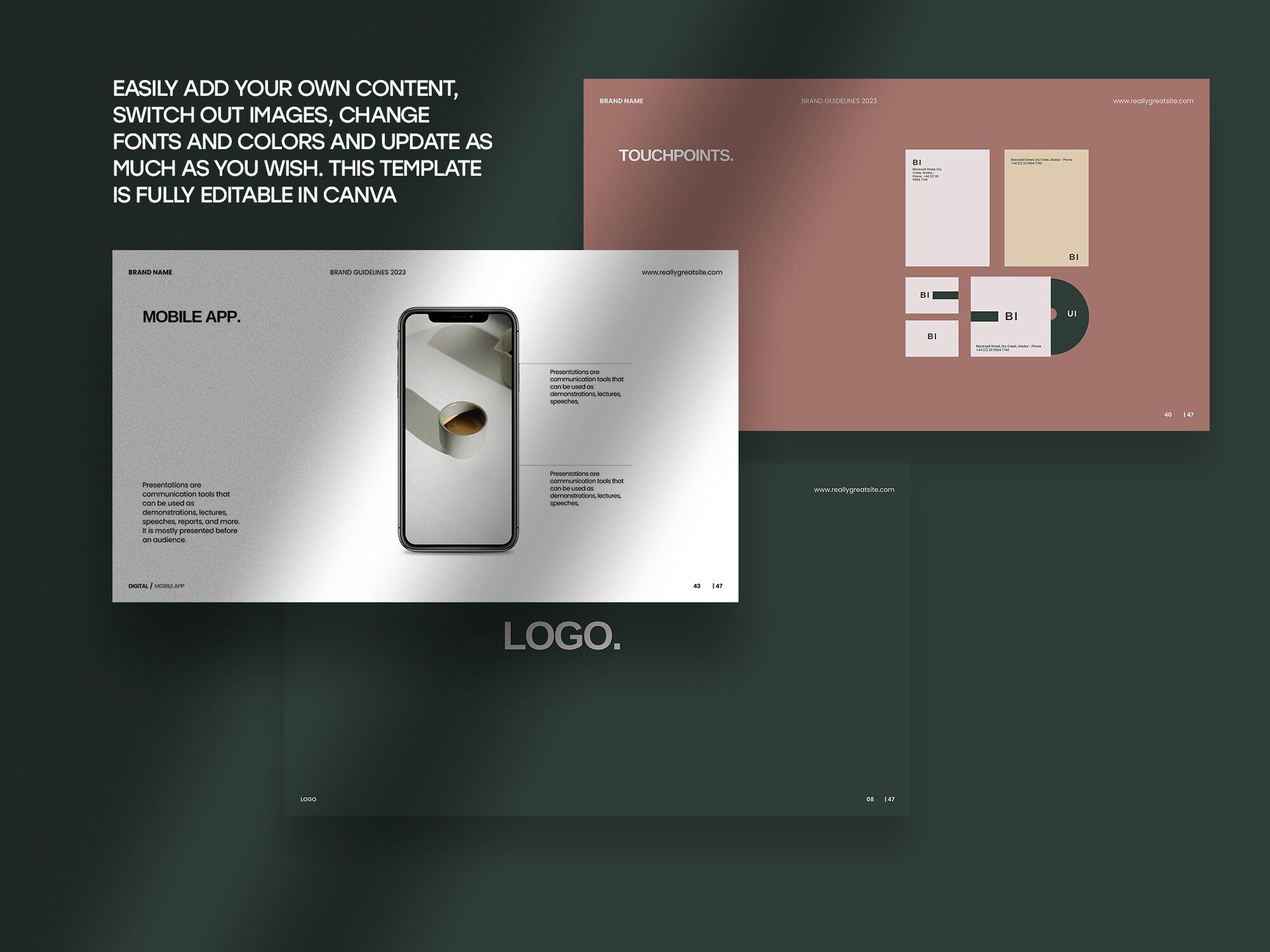 Brand Guidelines Template | Branding Kit | Canva Template | Branding ...