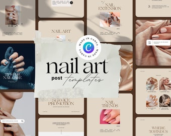 Plantillas para publicaciones de Instagram de salones de uñas: Redes sociales de Canva (PDF)