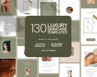 Esthetician Instagram Template: Skincare Posts & Stories (Canva)