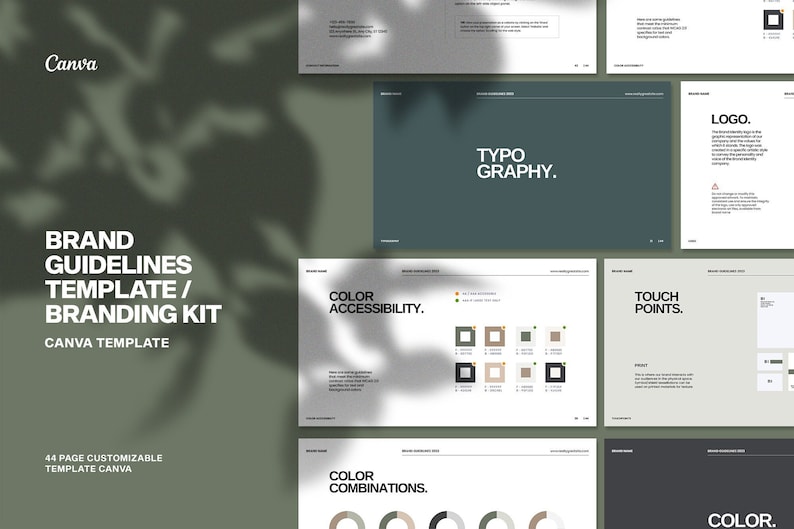 Brand Guidelines Template | Branding Kit | Canva Template | Branding ...