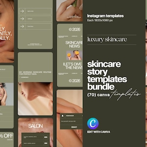 Aesthetics Social Template Pack | Skincare Social Media | Skincare Instagram Canva | Spa Instagram | Esthetician Instagram Story Templates