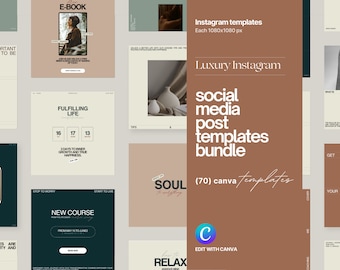 Modelli Instagram per elevare il marchio / 70 modelli estetici per social media / Modelli di post / Modelli Instagram Canva / Contenuti Instagram