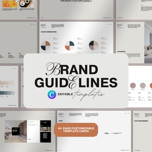 Plantilla de pautas de marca / Kit de marca / Plantilla de Canva / Marca / Plantillas comerciales / Plantilla de manual de marca para Canva / Tablero de estado de ánimo