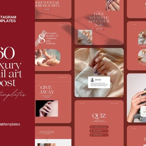 Nail Salon Instagram | Manicure Pedicure Beauty | Nail Care Post Templates | Canva Template