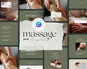 Massage Therapist Instagram Templates: Spa Salon Canva Designs