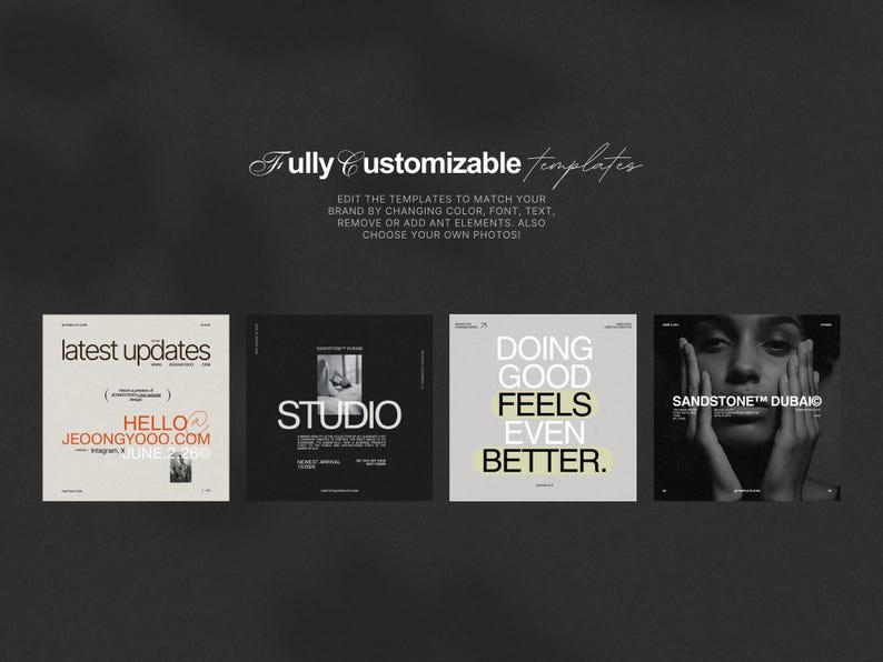 200 Canva Instagram Post & Story Templates: Minimalist Social Media ...