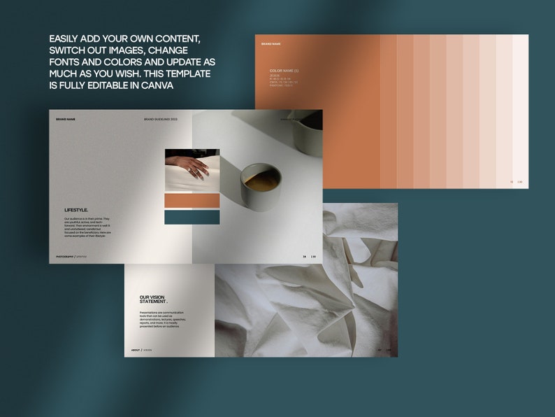 Branding Kit Template, 61 Page Brand Guidelines, Branding Palette, Canva Template, Brand Book, Branding Package, Branding Palette, Brand Strategy, branding guidelines