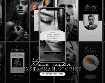 Hair Stylist Instagram Story Templates: Editable Canva Designs