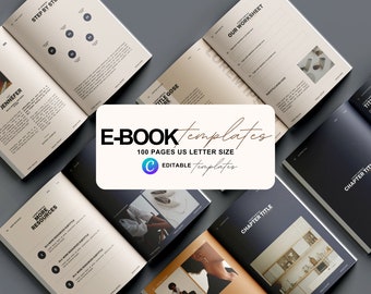 100-Page E-Book Template: Editable Canva Workbook (Digital Download)