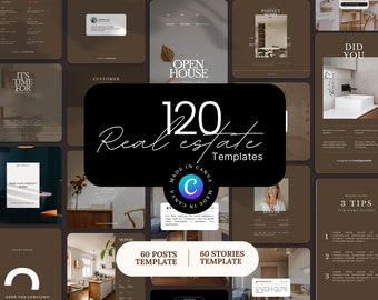 120 Luxury Real Estate Templates: Modern Realtor Instagram (Canva)