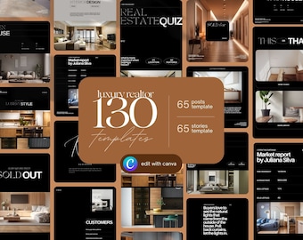 Real Estate Instagram Post and Story Bundle • 240 Editable Canva Templates for Modern Marketing