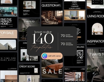 Luxury Realtor Instagram Templates: Real Estate Posts and Stories (Canva)