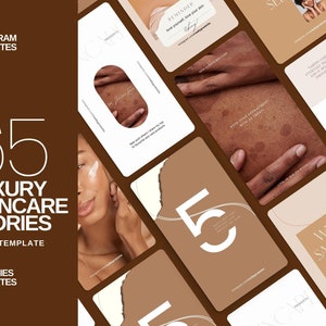 Skincare Instagram Story Templates | Social Media Template for Skincare | Esthetician Instagram Template | Instagram Template Beauty | Canva
