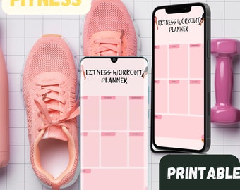 PRINTABLE FITNESS PLANNER, Health and Fitness Bundle, Fitness Journal, Diet, Workout Trackers, Meal planner, A4, A5, Letter & Half Sizes