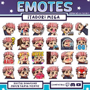 Anime Sorcerer Chibi Emote Mega Bundle - Set of 24 Twitch/Discord/YouTube
