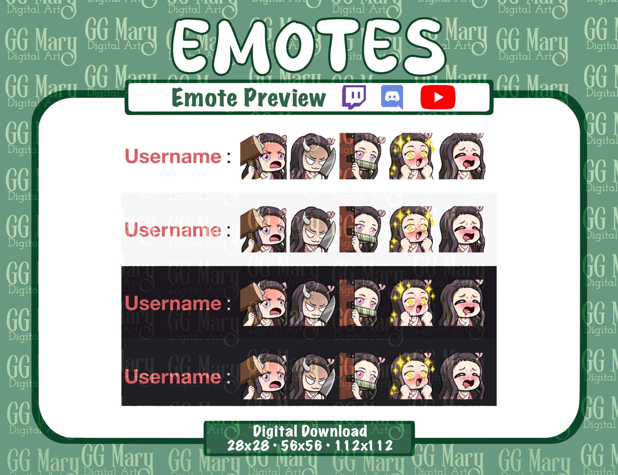 Demon Emote Set Demon Anime Nezuko Emote Mega Bundle Set of 24 Twitch/discord/youtube ...